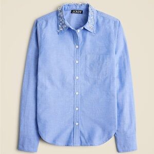 NWOT | JCrew Collection Button Up with Embellished Collar sz8